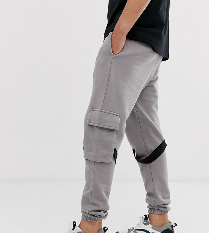 Collusion Multipocket Jogger In Charcoal-white