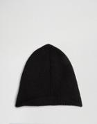 Asos Beanie With Back Turn Up In Black - Black
