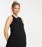 Asos Design Maternity Oversized Longline Swing Tank In Black