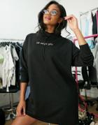 Night Addict Nuggets Hoodie Dress-black