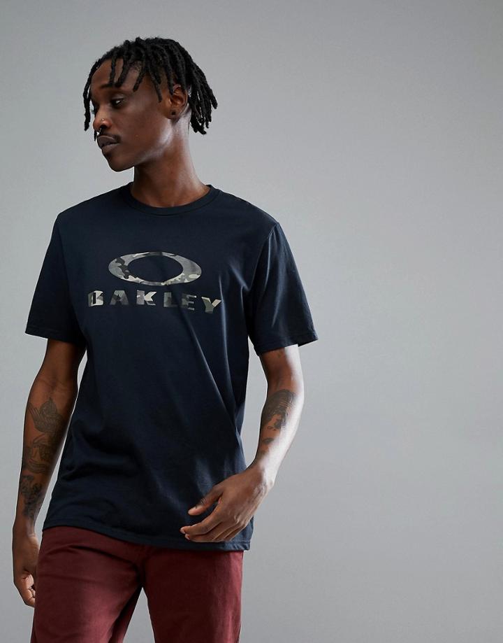 Oakley 50-stealth Ii T-shirt Camo Logo In Black - Black