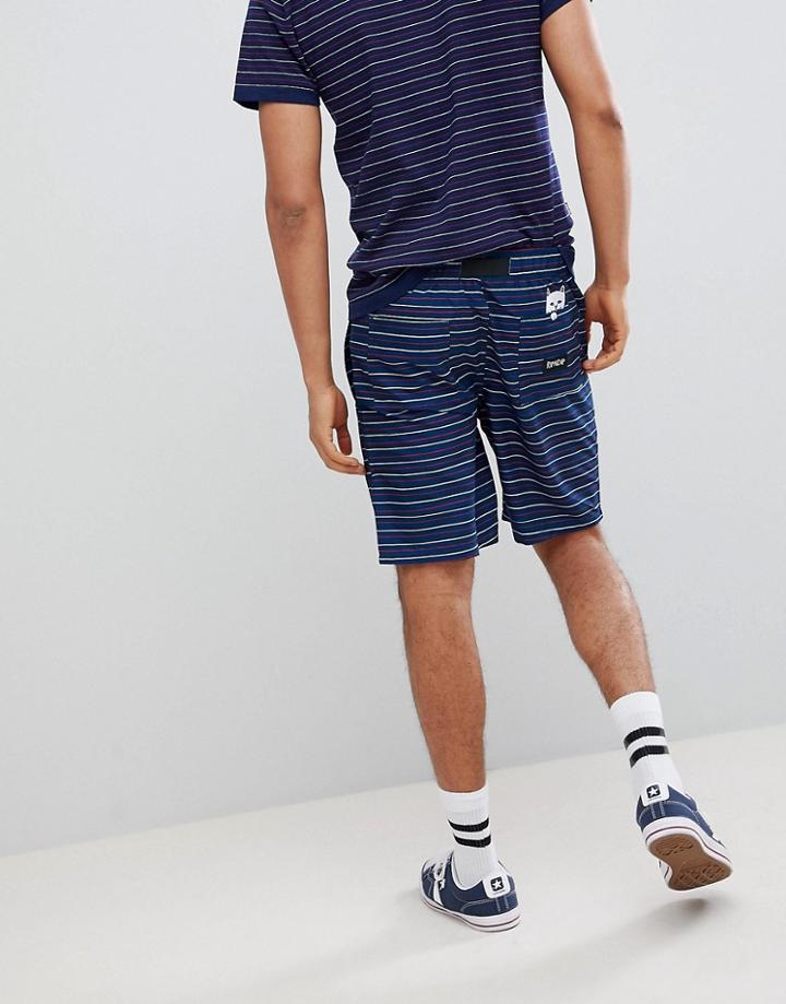 Ripndip Peeking Nermal Striped Short In Navy - Navy
