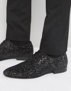 Dune Glitter Lace Up Shoes In Black - Black