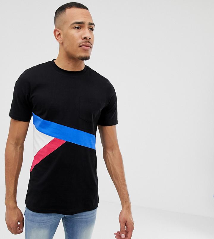 Another Influence Tall Contrast Color Block T-shirt - Black