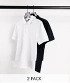 Asos Design 2 Pack Muscle Fit Short Sleeve Jersey Polo In Multi