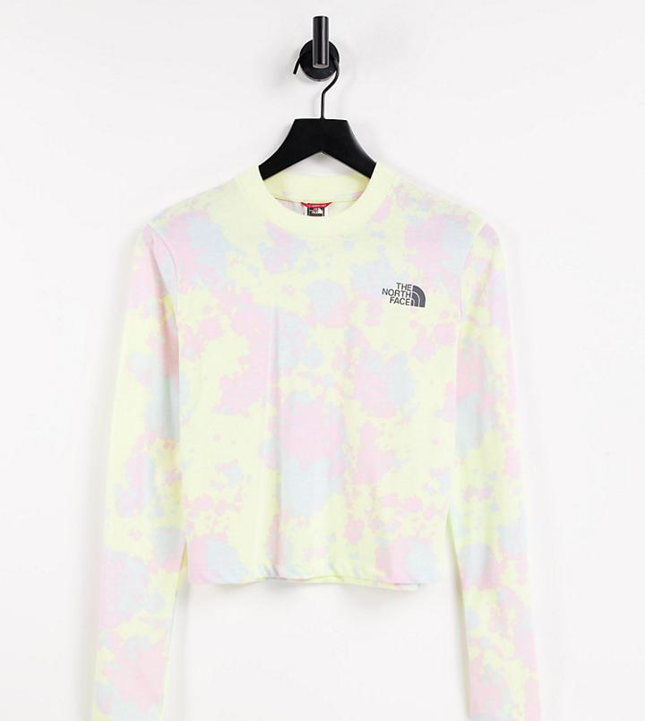 The North Face Cropped Long Sleeve T-shirt In Tie Dye Exclusive At Asos-multi