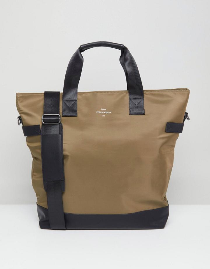 Peter Werth Nason Nylon Tote Carryall - Green