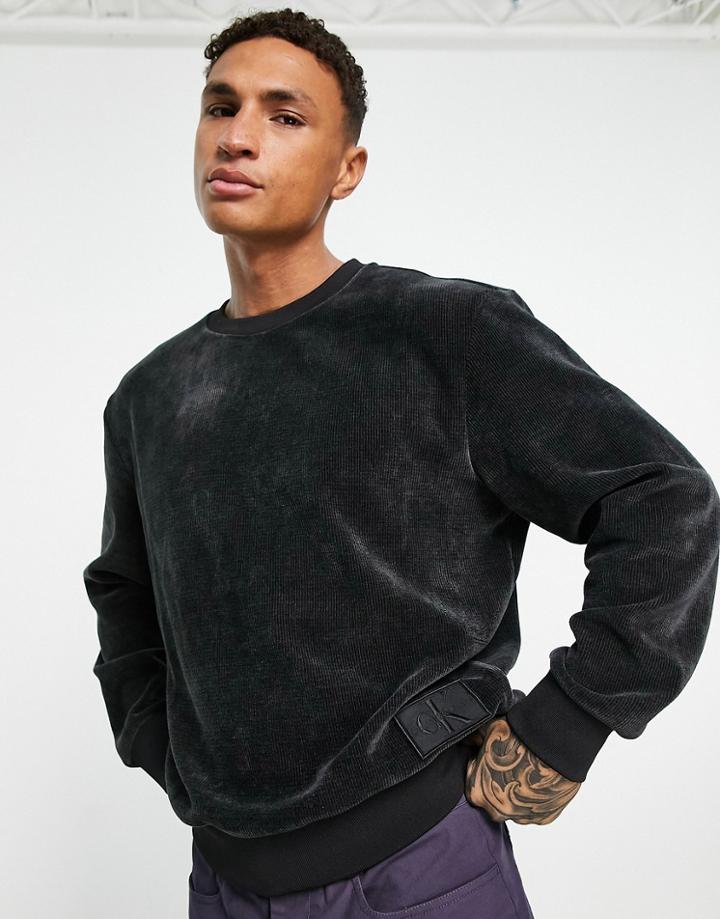 Calvin Klein Jeans Corduroy Sweatshirt In Black