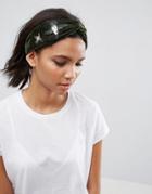 Asos Embroidered Velvet Headband - Multi