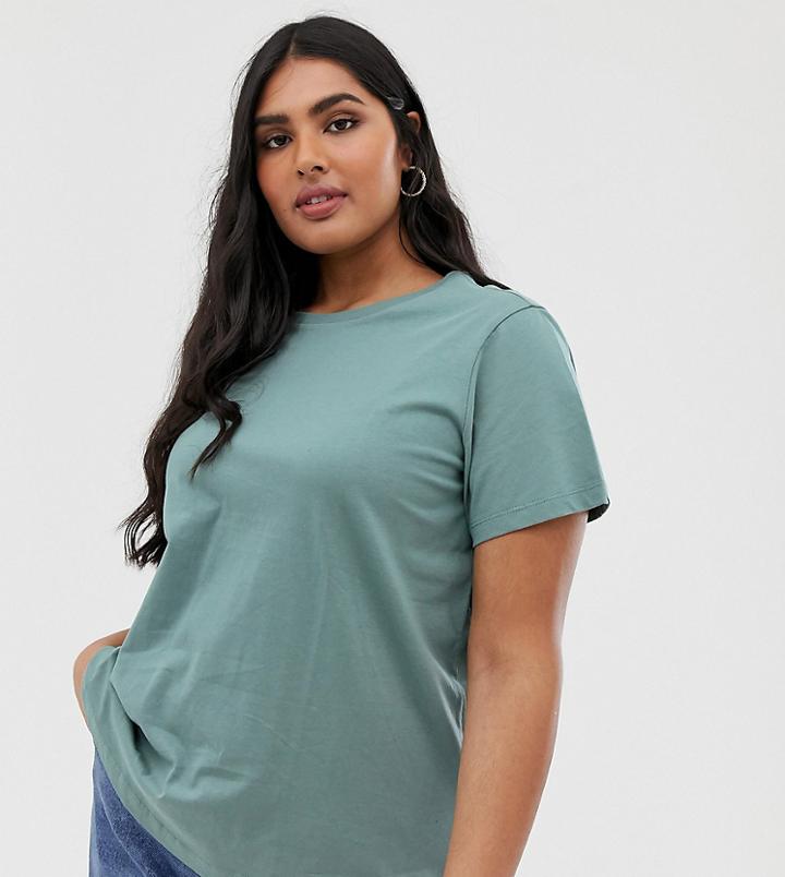 Asos Design Curve Ultimate Crew Neck T-shirt In Teal - Green