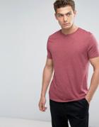 Asos T-shirt With Crew Neck In Red Marl - Red