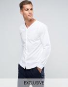 Noak Skinny Concealed Placket Shirt - White