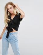 Hollister Wrap Ballerina Top - Black