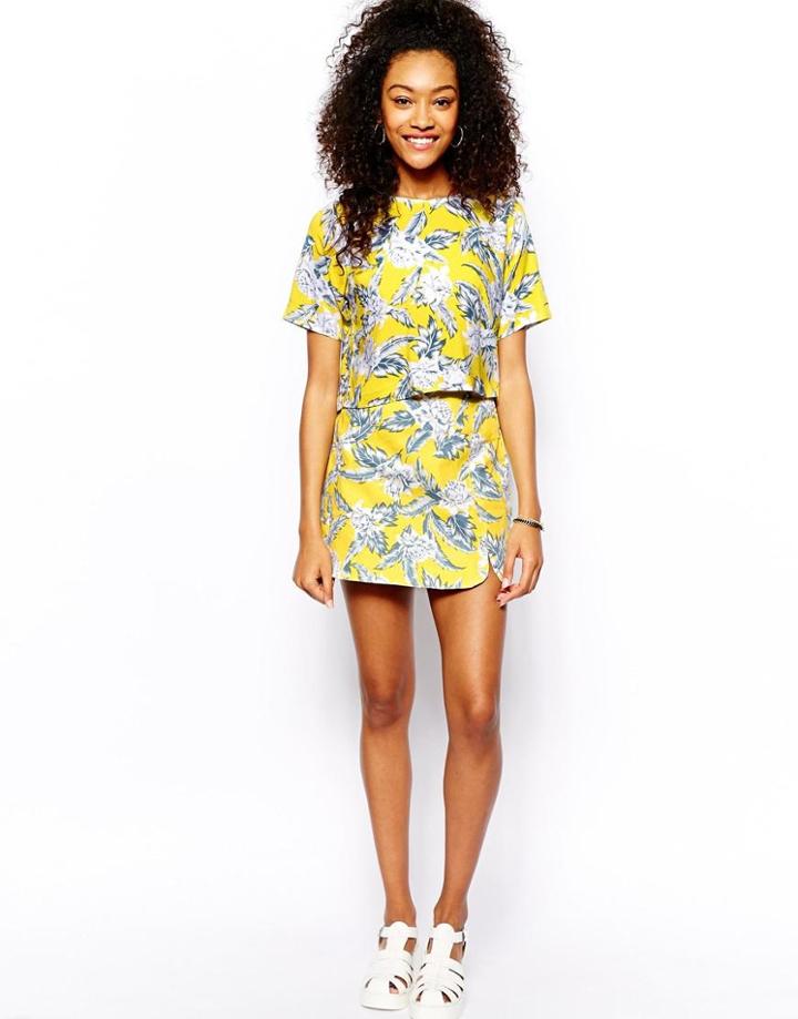 Motel Skirt In Tropical Print