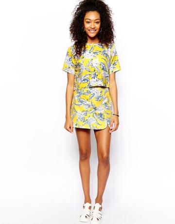 Motel Skirt In Tropical Print