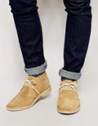 Asos Wide Fit Desert Boots In Suede - Stone