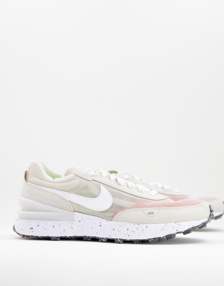 Nike Waffle One Crater Revival Sneakers In Stone-white