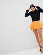 Ax Paris Ruffle Mini Skirt - Yellow