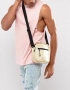 Asos Flight Bag In Gold Faux Leather - Gold