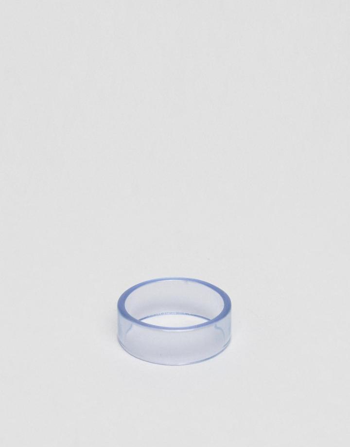 Asos Ring In Clear Semi Precious Look Stone - Transparent