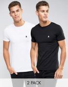 Asos 2 Pack Muscle T-shirt With Logo In Black/white - Multi
