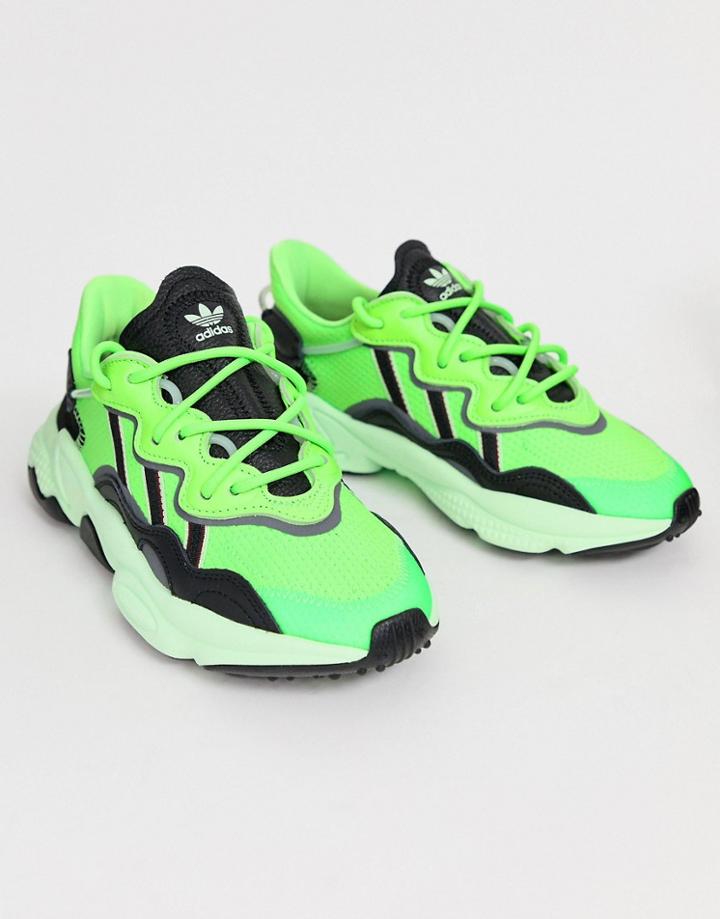 Adidas Originals Ozweego Sneakers In Solar Green-white