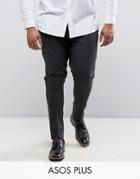 Asos Plus Super Skinny Smart Pants In Charcoal - Gray