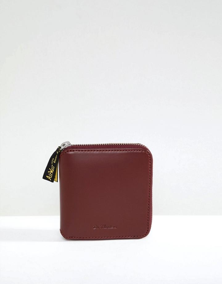 Dr Martens Zip Wallet In Leather - Red