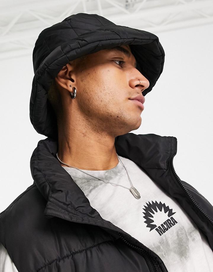 Asos Design Padded Bucket Hat In Black