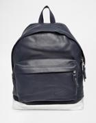 Eastpak Padded Pak'r Leather Backpack With Metallic Detail - Black