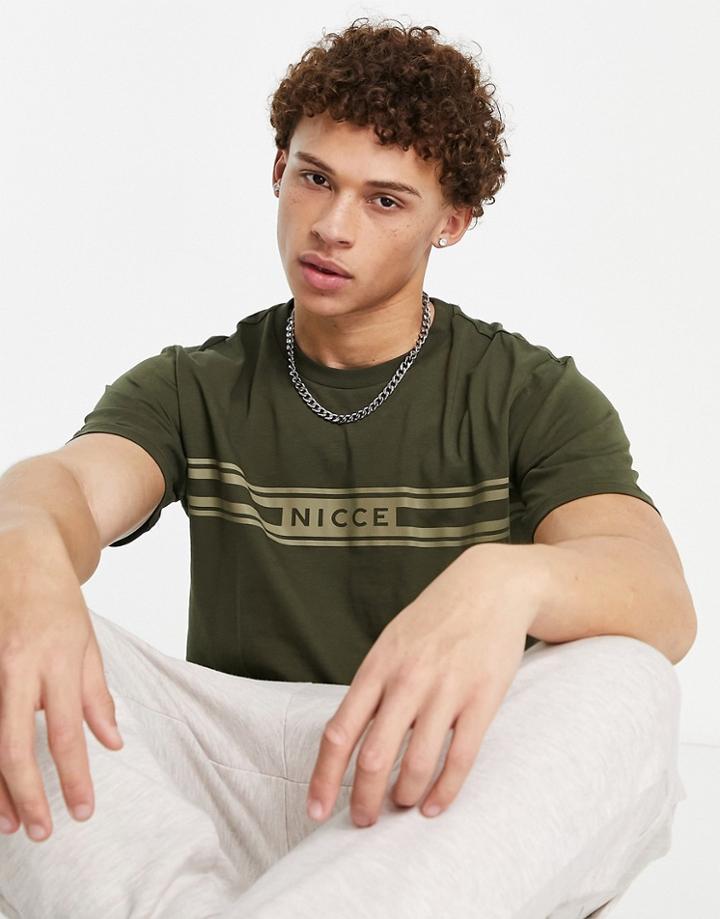 Nicce Kota T-shirt In Khaki-green