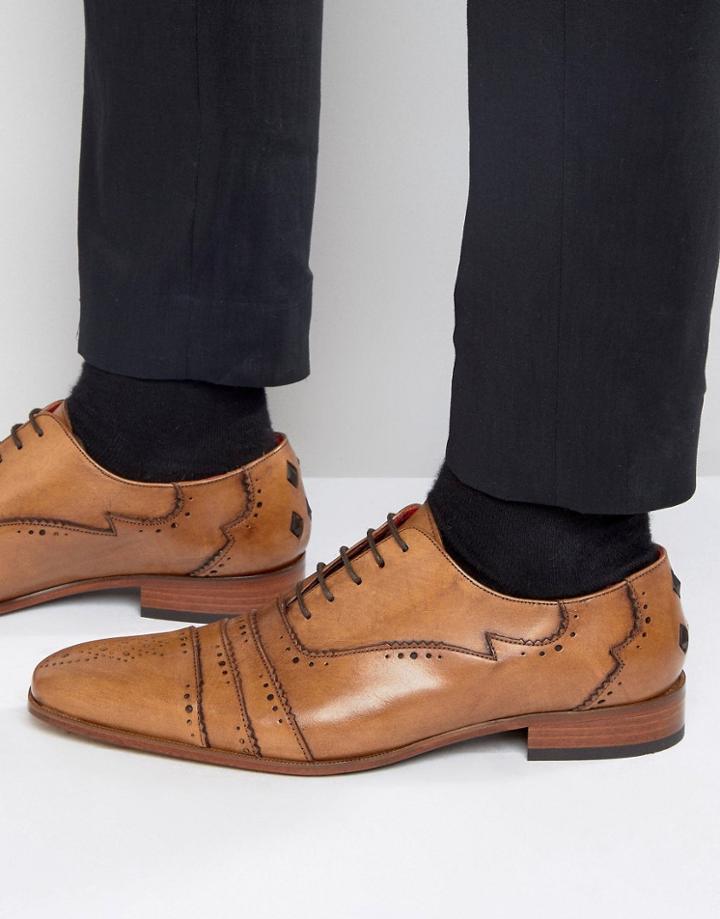 Jeffery West Capone Leather Oxford Brogues - Tan
