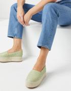 Asos Design Jack Quilted Flatform Espadrilles In Sage Green