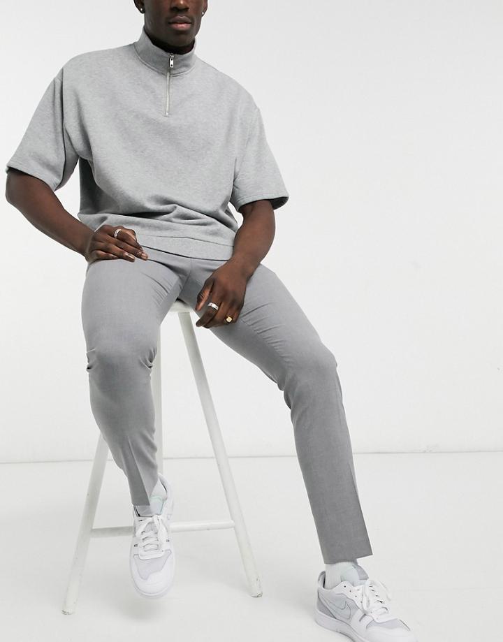 Asos Design Skinny Suit Pants In Gray-grey