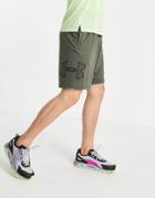 Under Armour Training Tech Graphic Shorts In Khaki-green