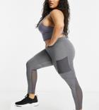 Asos 4505 Curve Icon Legging With Butt-sculpting Seam Detail And Pocket-grey