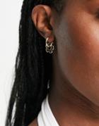 Topshop Flower Charm Hoop Earring In Gold
