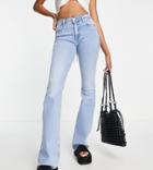 River Island Tall Amelie Mid Rise Flare Jean In Light Blue