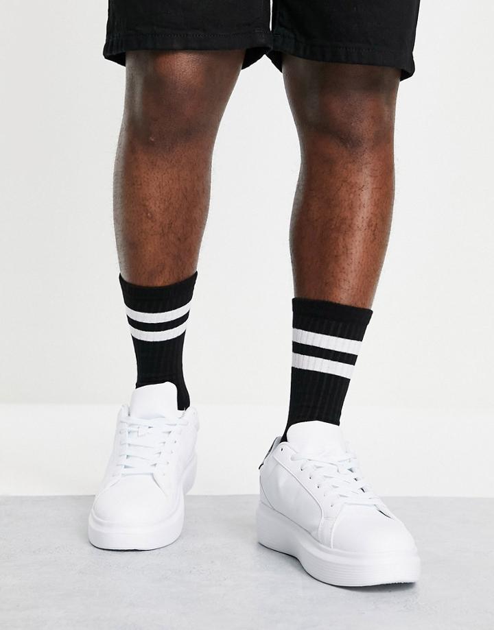 Truffle Collection Minimal Chunky Sneakers In White/black