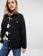 Monki Boxy Denim Jacket - Black