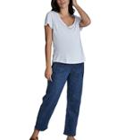 Cotton: On Maternity Straight Leg Stretch Jeans In Blue-blues