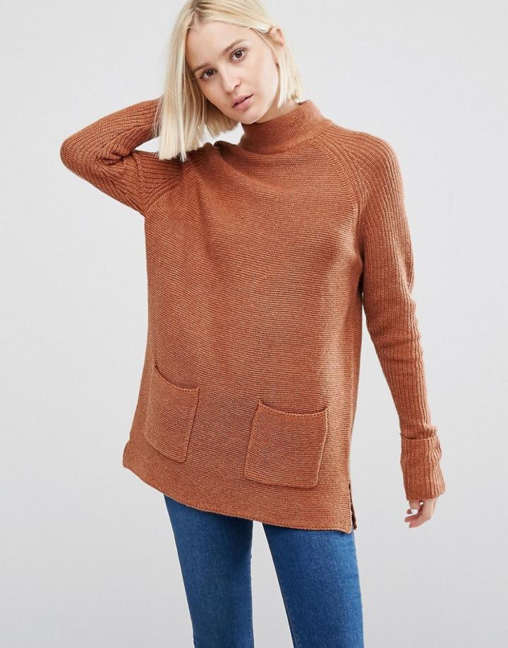 Warehouse Patch Pocket Tunic Sweater - Copper