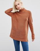 Warehouse Patch Pocket Tunic Sweater - Copper