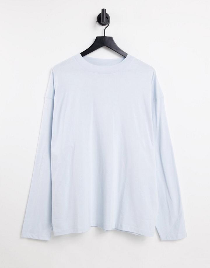 Topshop Long Sleeve Skater T-shirt In Blue