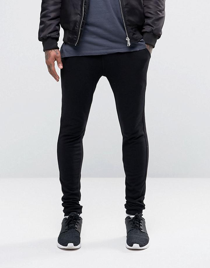 Asos Super Skinny Joggers In Black - Black