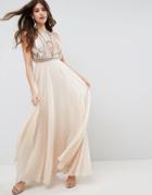 Asos Geo Embellished Crop Top Maxi - Purple