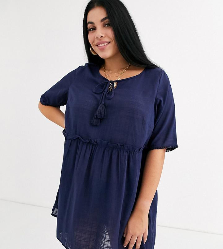 Junarose Smock Dress-navy