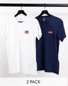 Levi's 2 Pack T-shirts In White/navy With Sport Logo