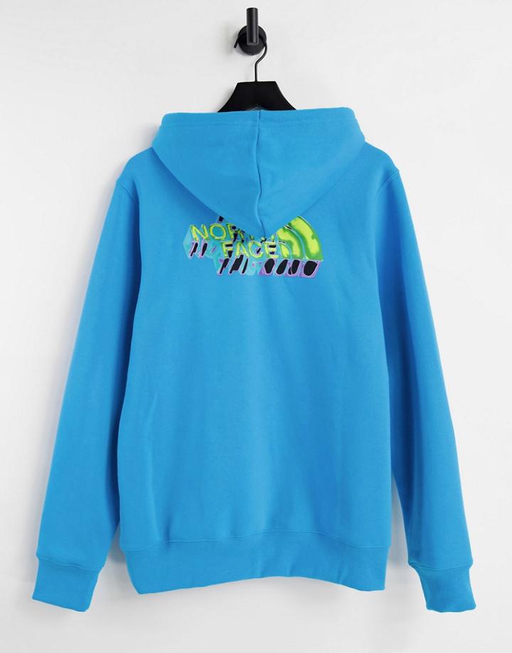 The North Face Distorted Half Dome Hoodie In Blue-blues