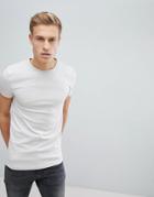 Asos Muscle Fit T-shirt With Crew Neck In Beige - Gray